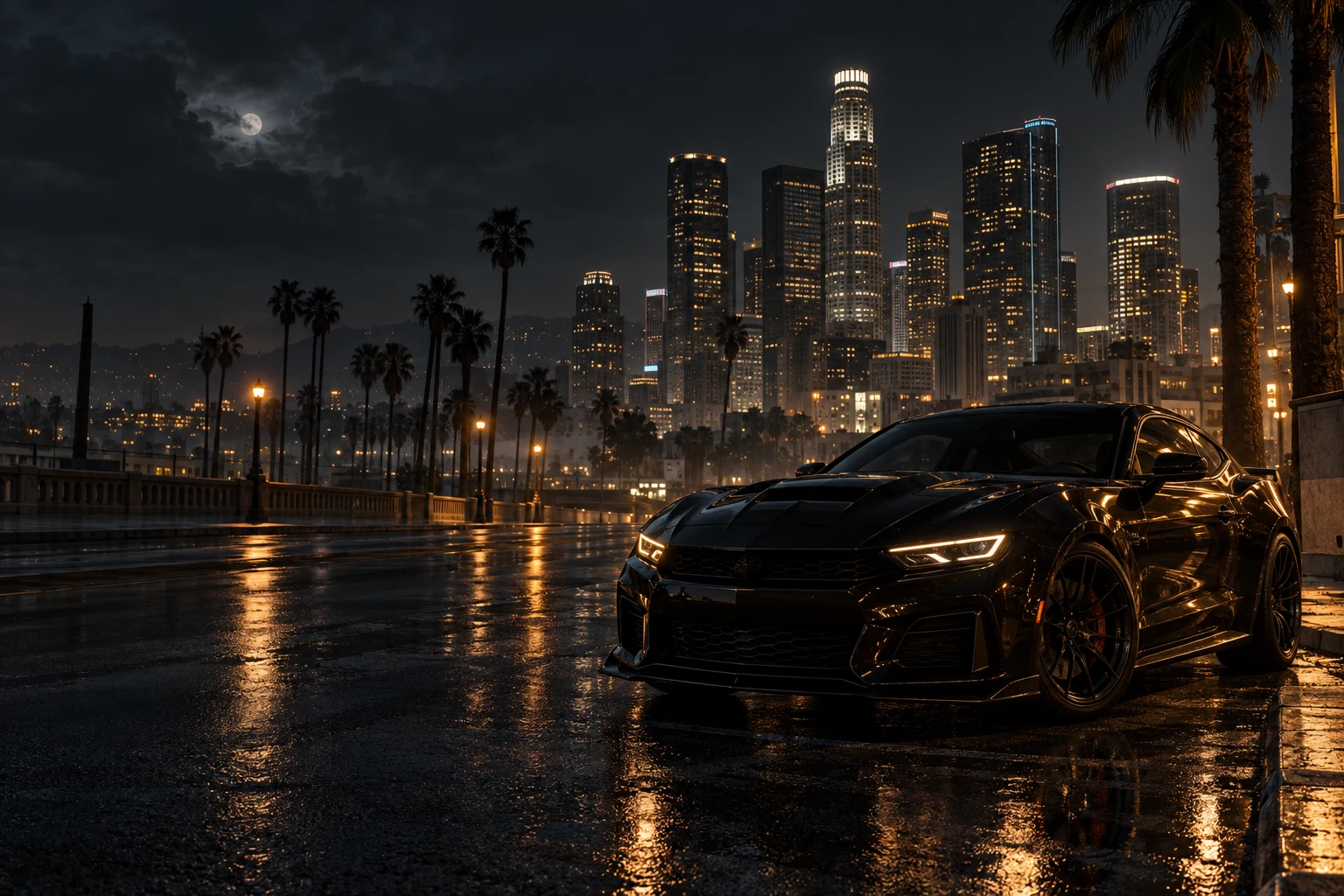 Cinematic nighttime roleplay city